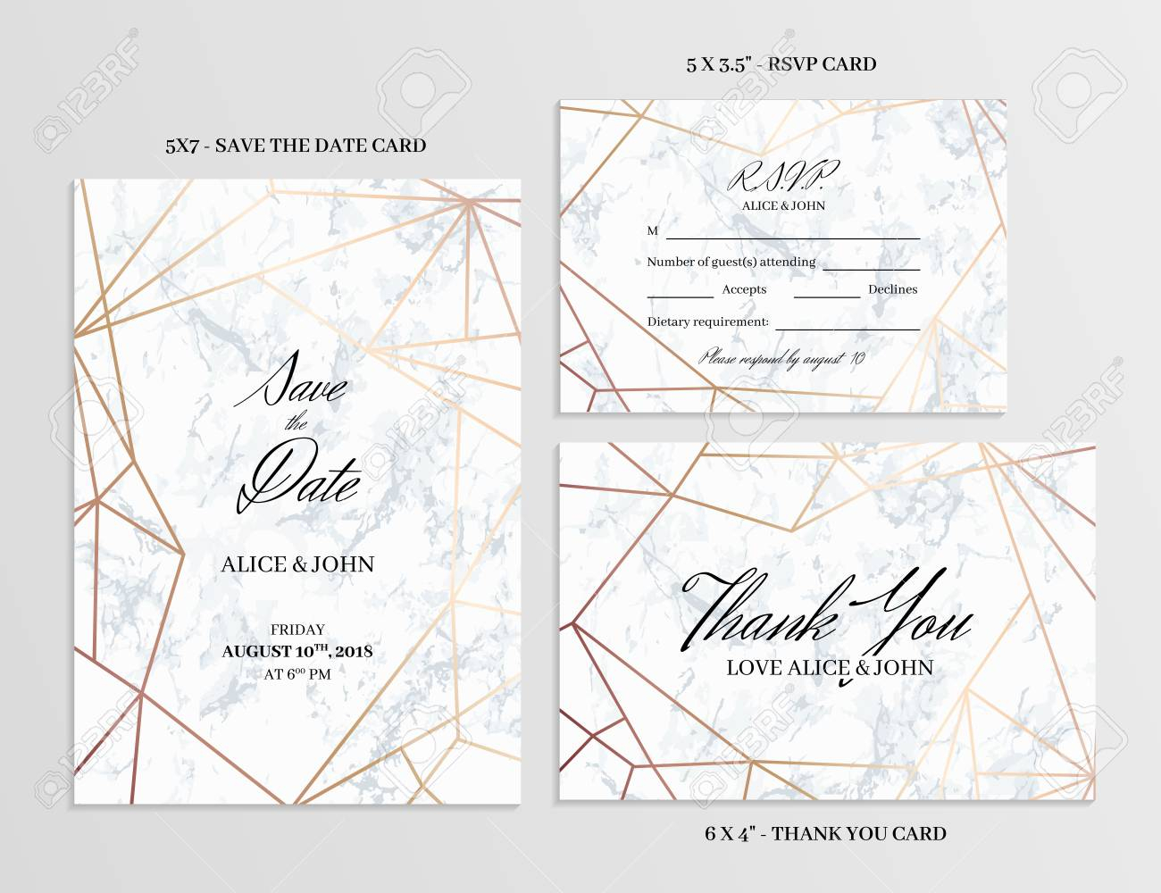 Wedding Set. Save The Date, Thank You And R.s.v.p. Cards Template.. With Template For Rsvp Cards For Wedding