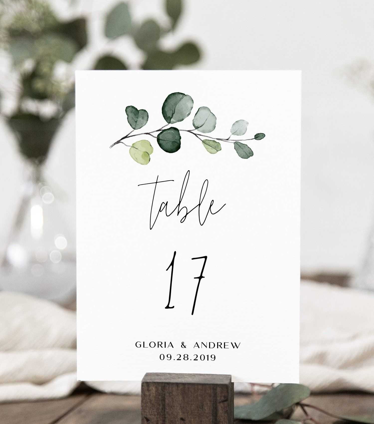 Wedding Table Number Card Template With Hand Painted With Regard To Table Number Cards Template