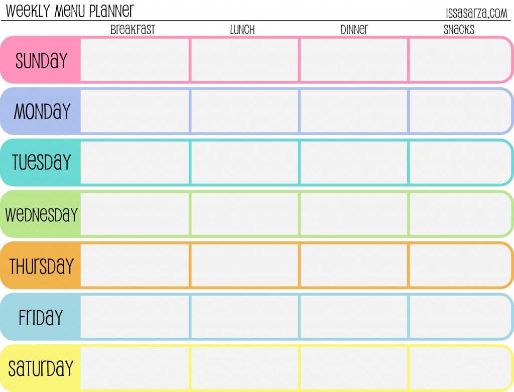 Weekly Dinner Menu Planner Template Inside Weekly Meal Planner Template Word