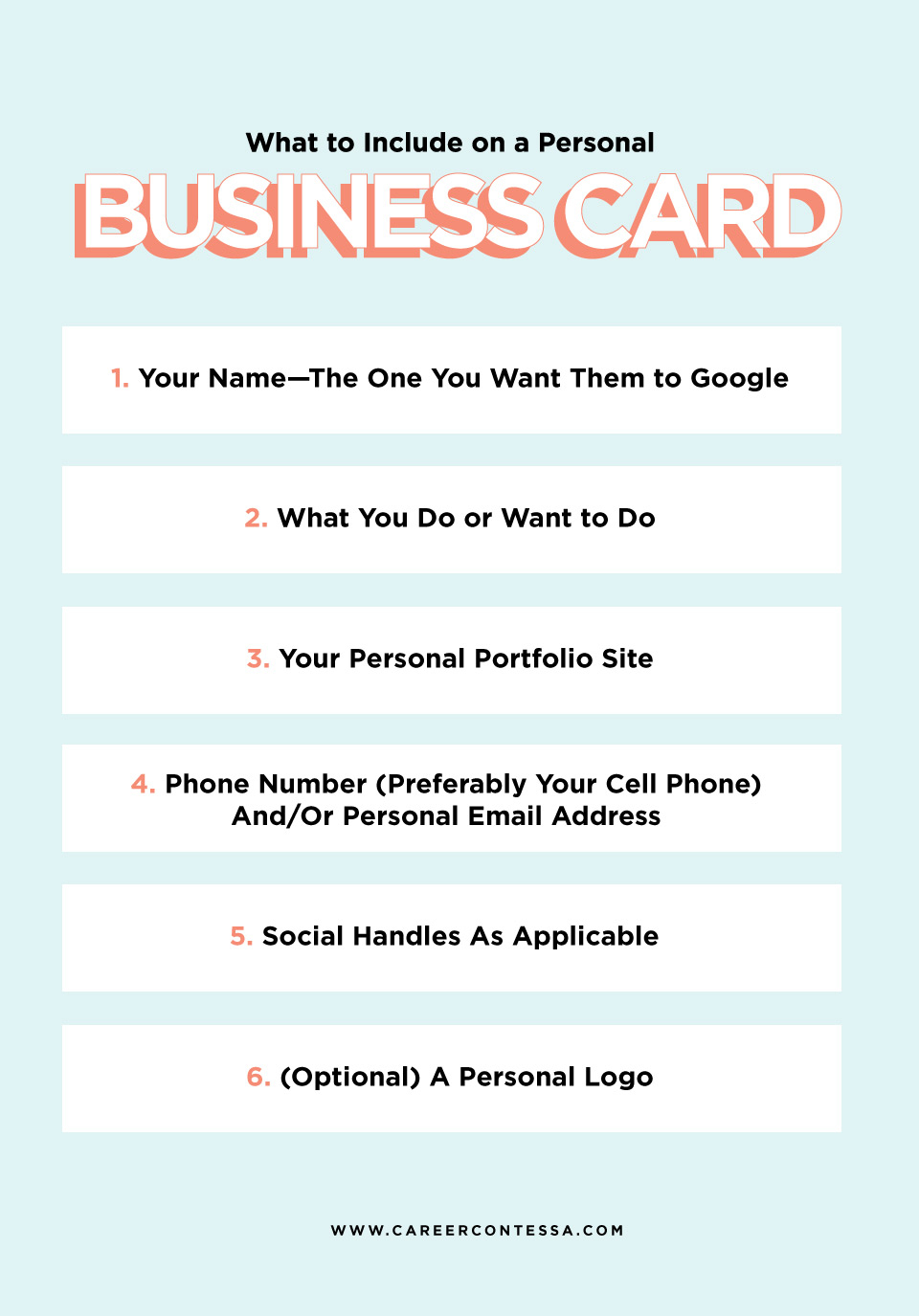 What To Put On A Personal Business Card (+ A Template For Networking Card Template