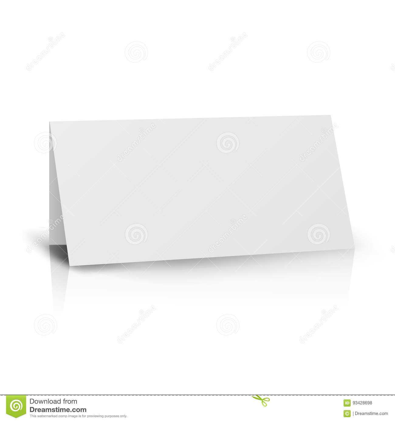 White Folder Paper Greeting Card Vector Template. Stand Throughout Card Stand Template