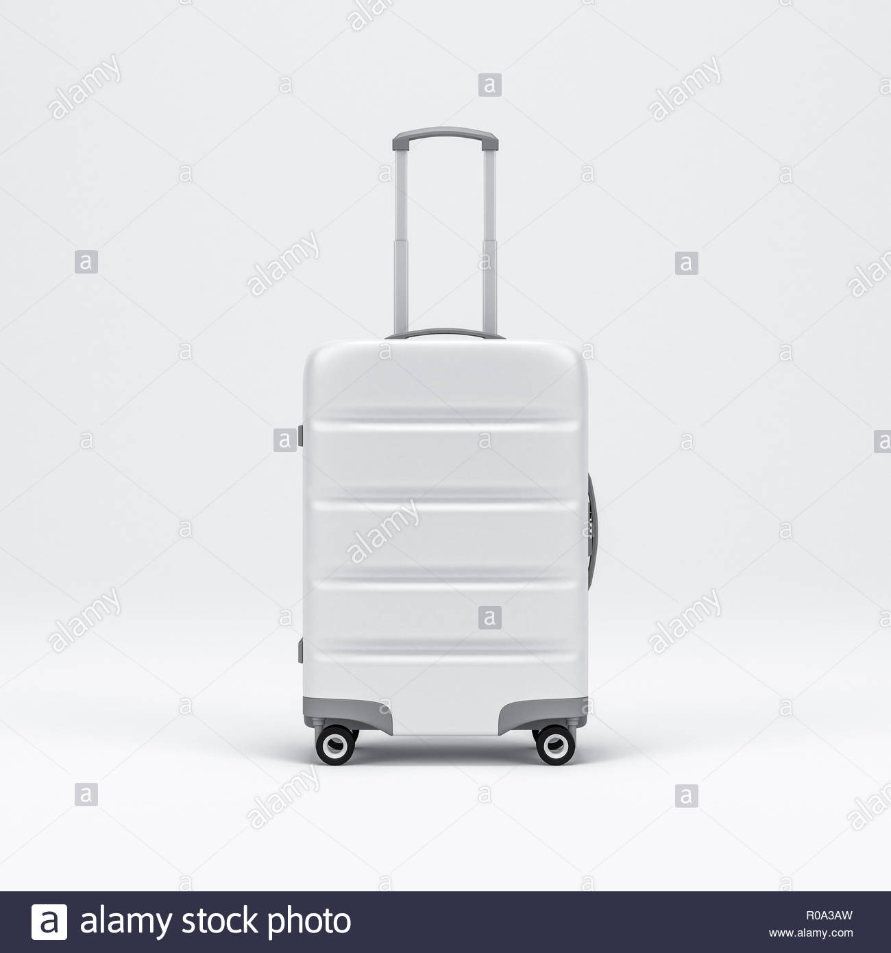 White Luggage Mockup, Suitcase, Baggage Stock Photo Intended For Blank Suitcase Template