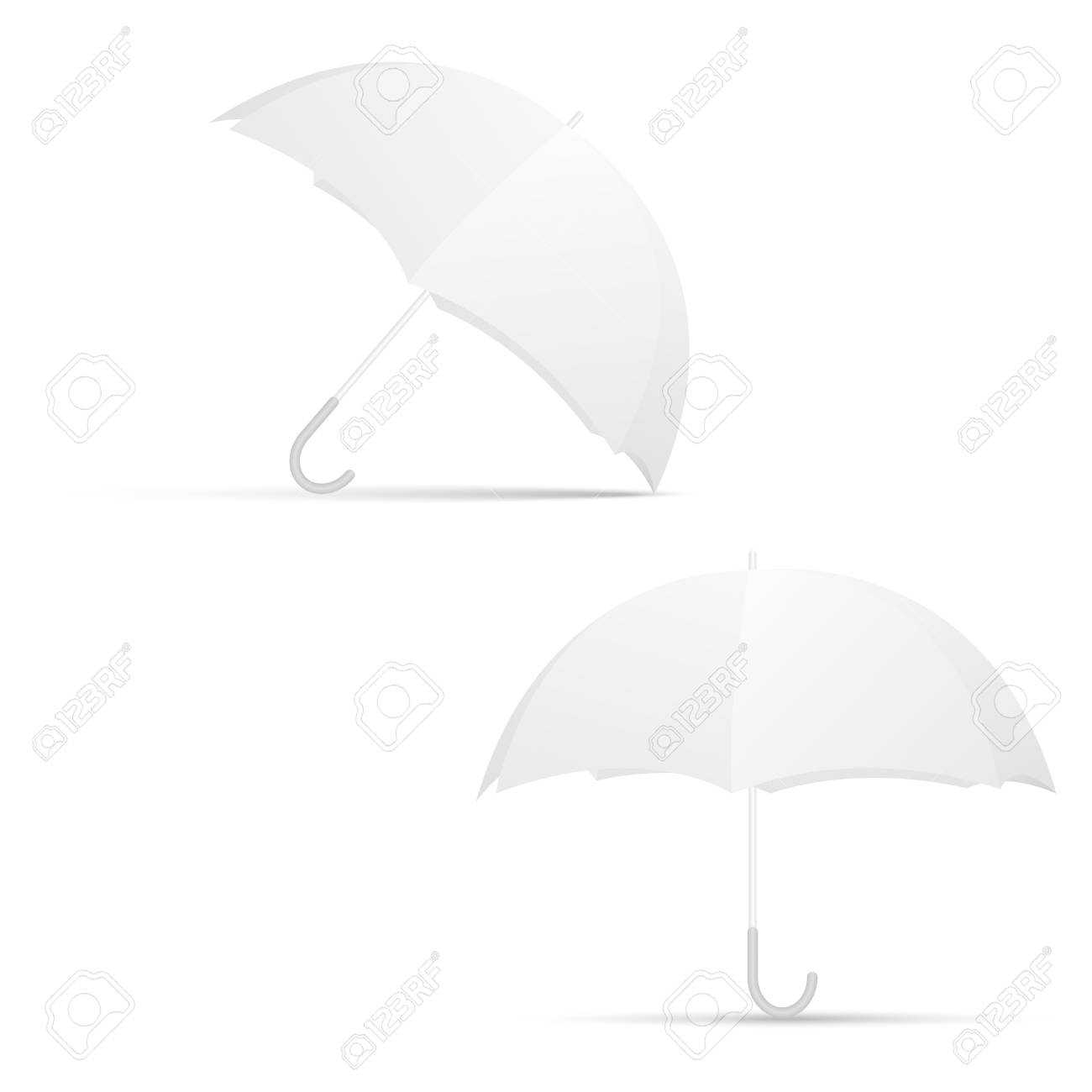 White Umbrella Blank Template. Vector. Within Blank Umbrella Template