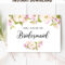 Will You Be My Bridesmaid Card. With Beautiful And Romantic Within Will You Be My Bridesmaid Card Template
