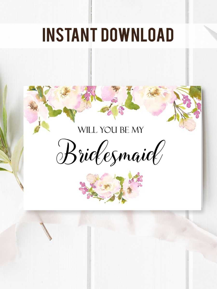 Will You Be My Bridesmaid Card. With Beautiful And Romantic Within Will You Be My Bridesmaid Card Template