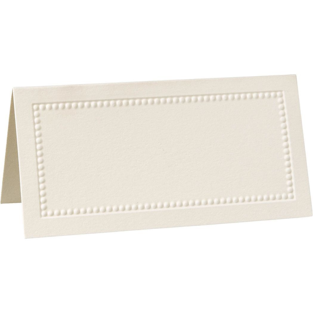 William Arthur Ecru Beaded Border Placecards | Table With Paper Source Templates Place Cards
