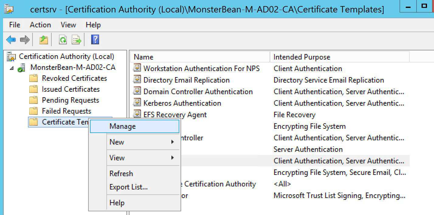 Windows 2012 R2 Nps With Eap Tls Authentication For Os X Within Workstation Authentication Certificate Template