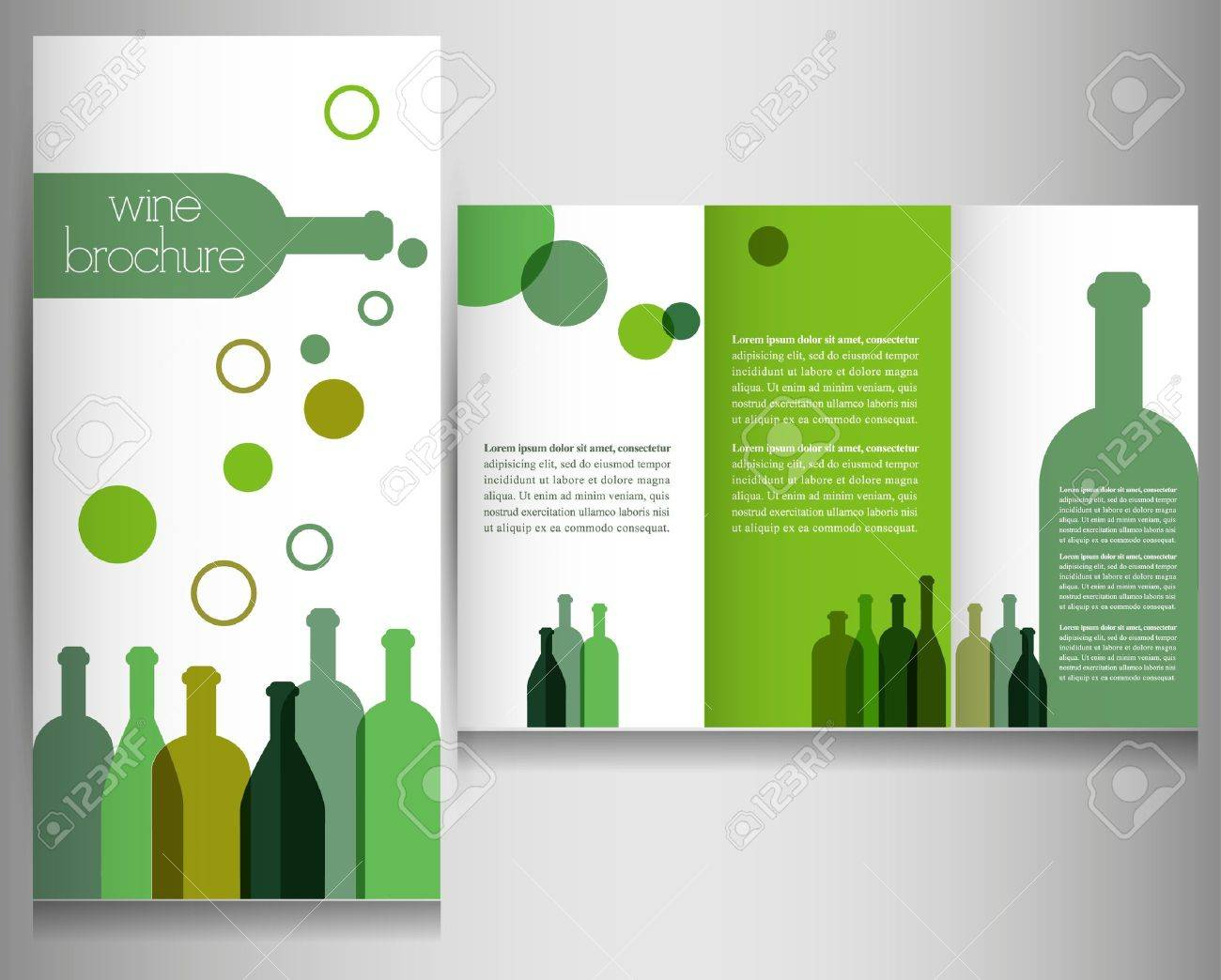 Wine Brochure Design Template Vector Within Wine Brochure Template
