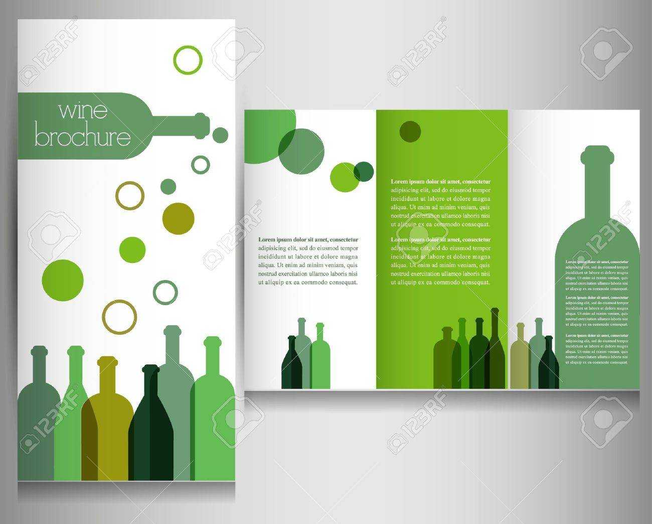 Wine Brochure Design Template Vector Within Wine Brochure Template