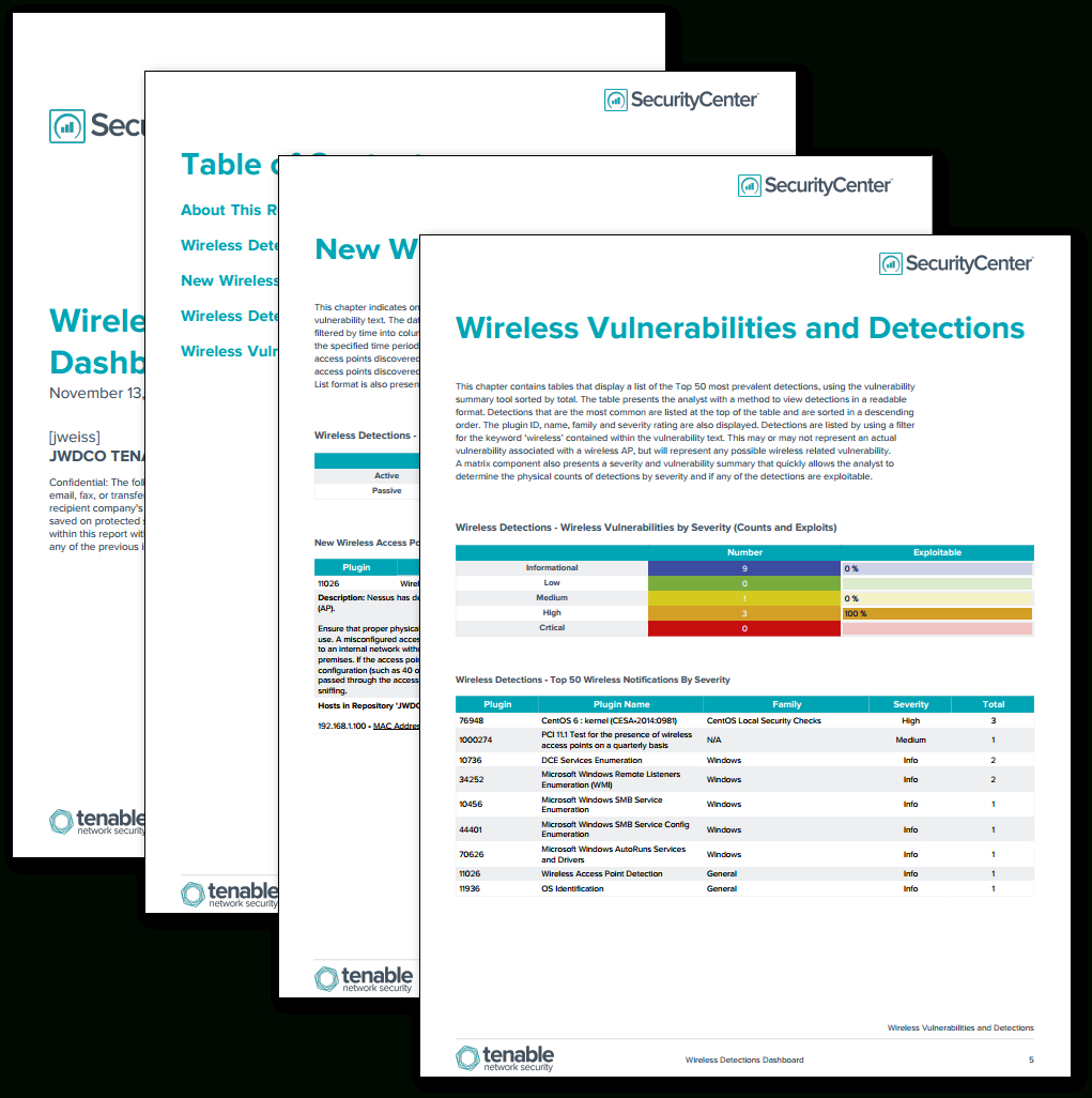 Wireless Detections Report – Sc Report Template | Tenable® With Nessus Report Templates