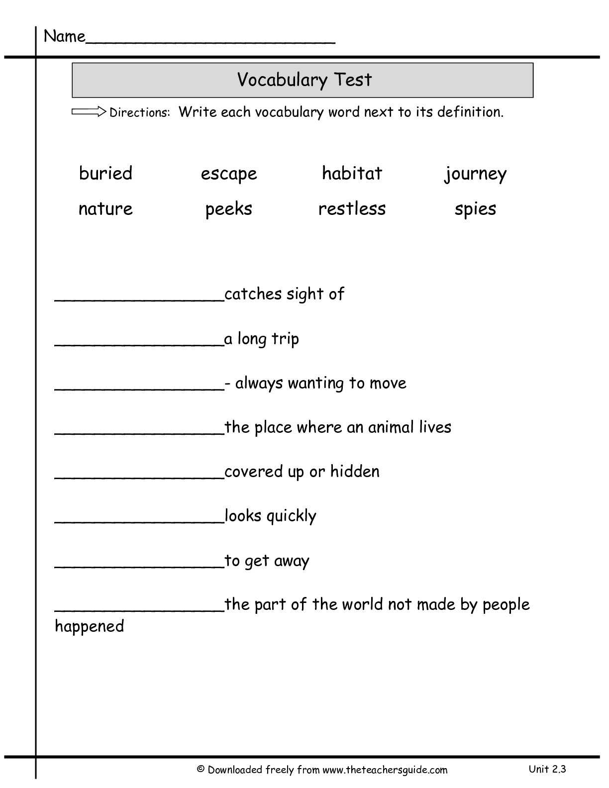 Wonders Second Grade Unit Two Week Three Printouts Inside Vocabulary Words Worksheet Template