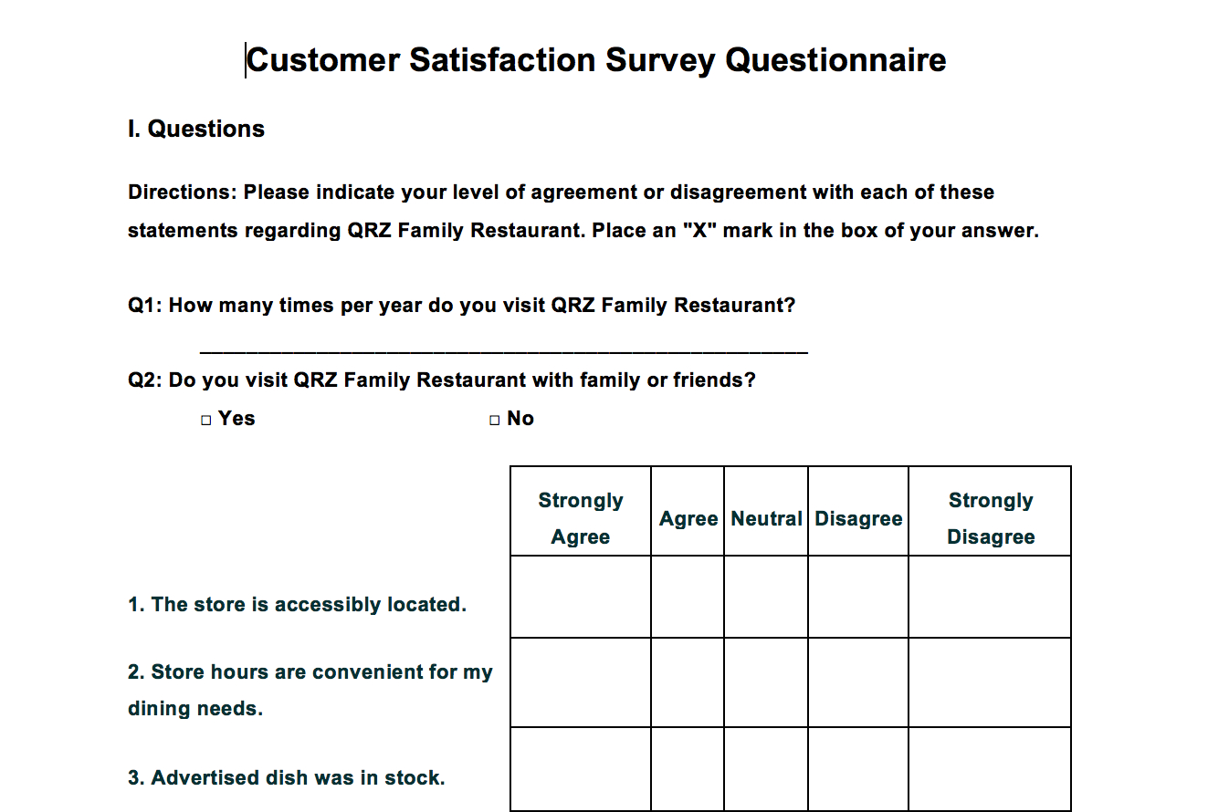 Word Survey Templates For Understanding Consumers And Context For Questionnaire Design Template Word