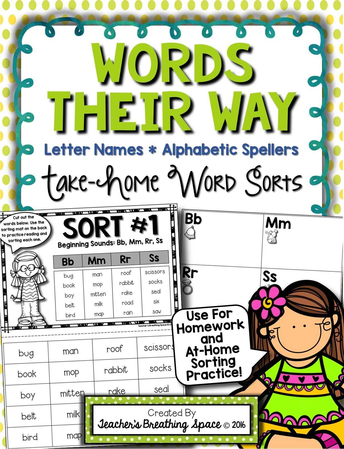 Words Their Way Letter Name Alphabetic Homework Sorts For Words Their Way Blank Sort Template