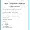 Work Completion Certificate Template | Angela Sworn With Regard To Certificate Of Completion Template Construction