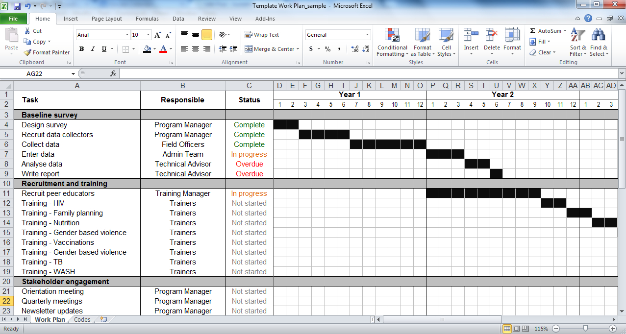 Work Plan Template | Tools4Dev For Work Plan Template Word