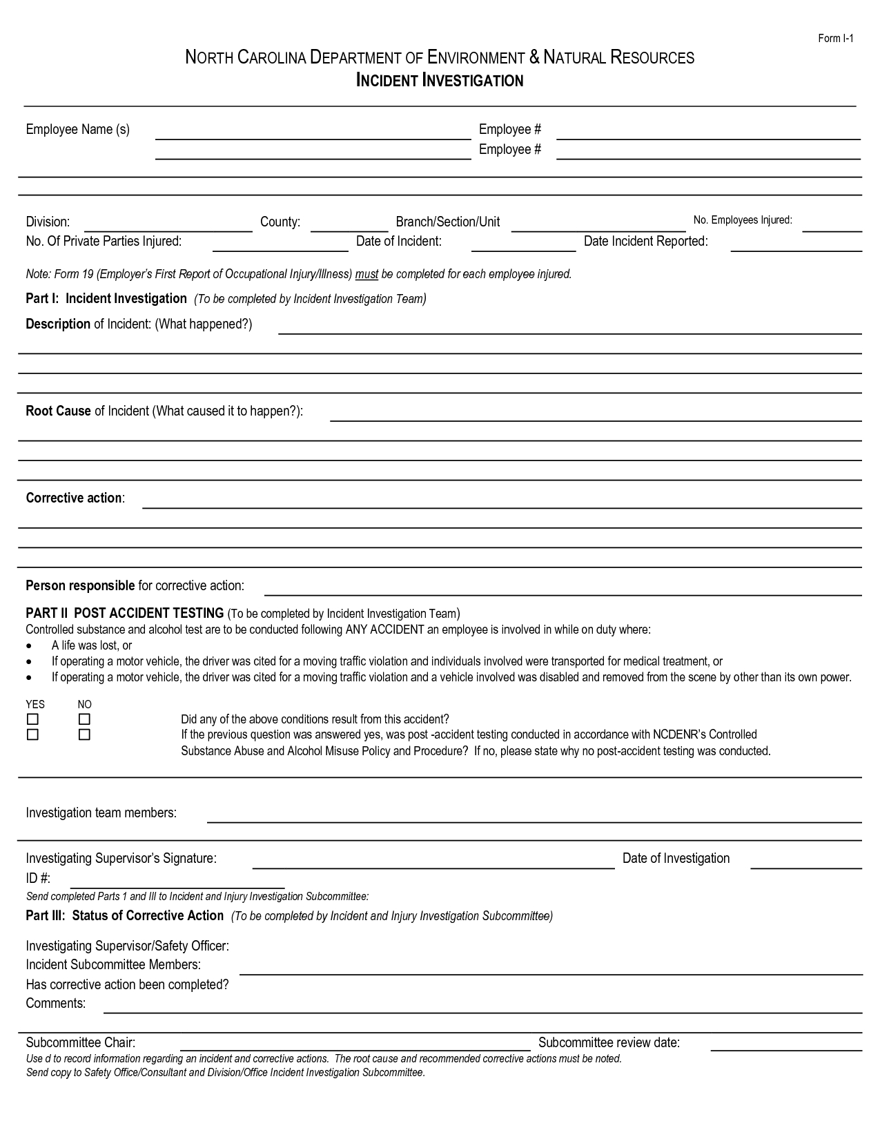 Workplace Incident Report Form Template Pertaining To Workplace Investigation Report Template