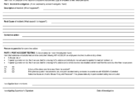 Workplace Incident Report Form Template regarding Ohs Incident Report Template Free