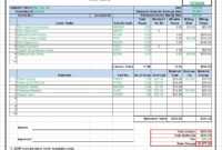 Workshop Job Card Template Excel, Labor &amp; Material Cost regarding Job Cost Report Template Excel