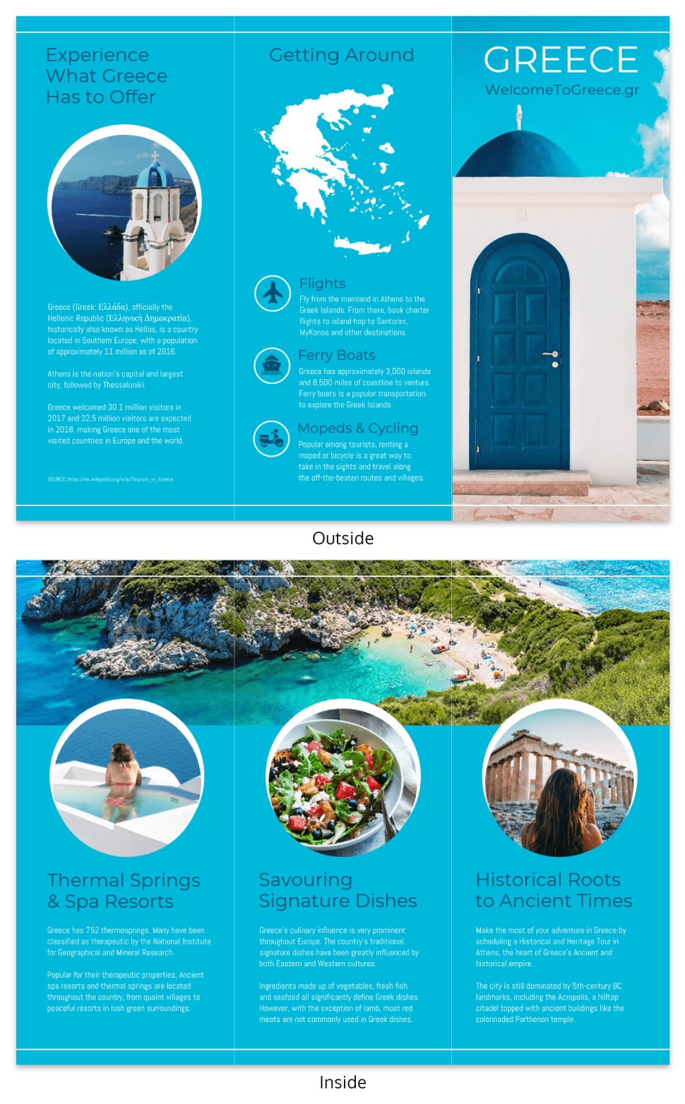 World Travel Tri Fold Brochure Template - Venngage Pertaining To Island Brochure Template