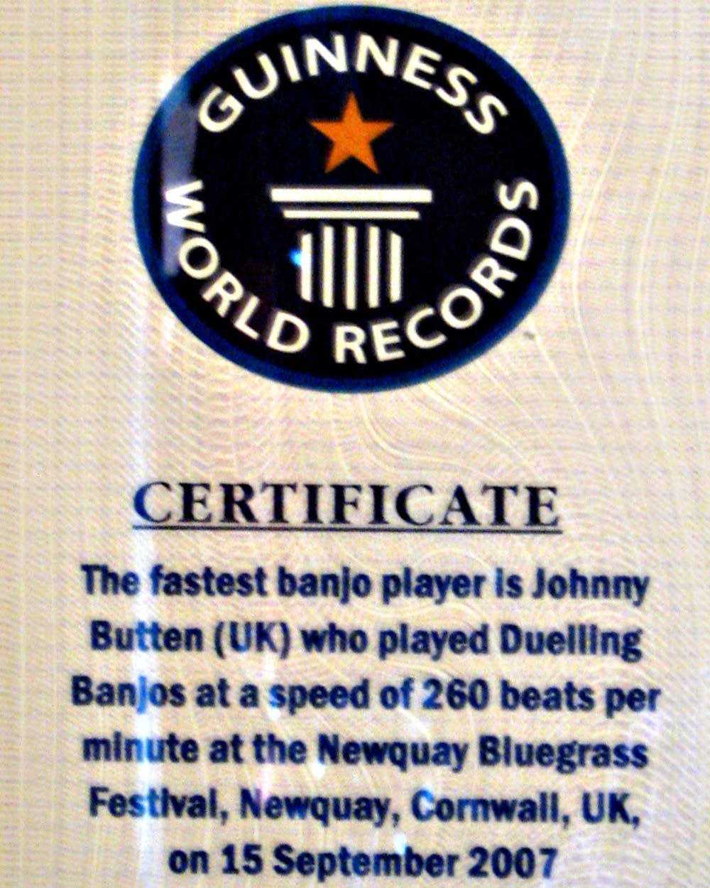 World's Fastest Banjo Picker Calls Minnesota Home | Mpr News With Regard To Guinness World Record Certificate Template