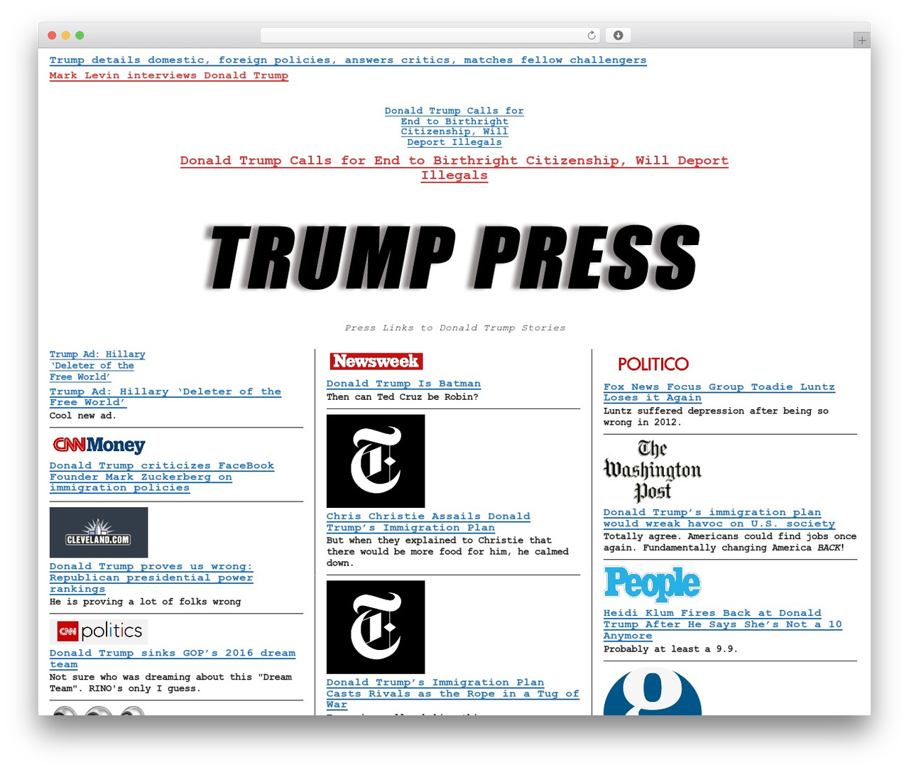 Wp Template Wp Drudgeproper Web Development – Trump.press Pertaining To Drudge Report Template