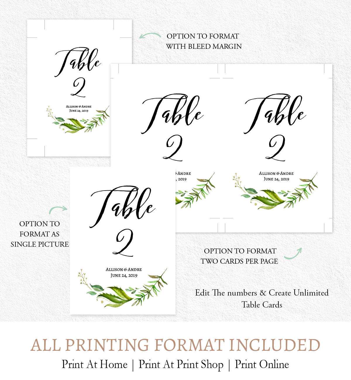Wreath Table Numbers Template, L3 Inside Table Number Cards Template