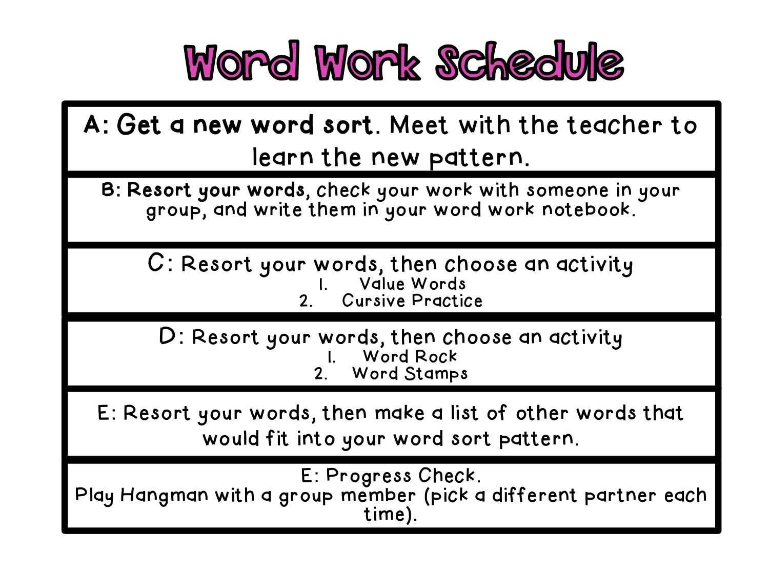 Sort the Words. Work Word. Routine work. Word work connect. Words their way