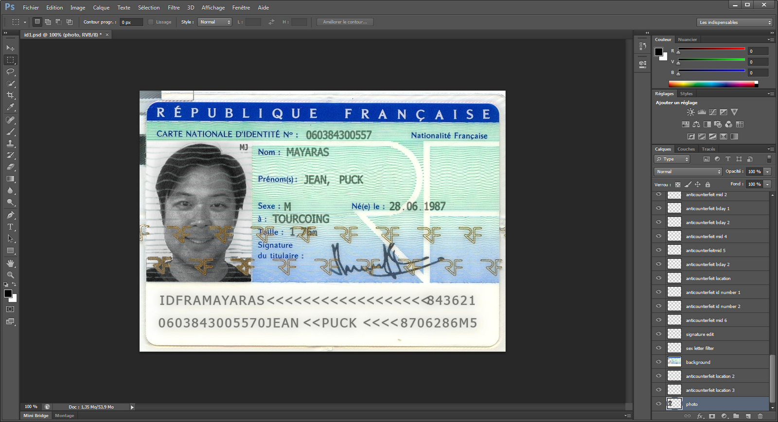Xylibox: Fake French Administrative Documents Pertaining To French Id Card Template
