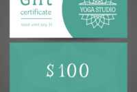 Yoga Studio Gift Certificate Template regarding Yoga Gift Certificate Template Free