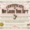 Your Certificate Of Not Losing Your Sh*t | Parentalaughs Intended For Fun Certificate Templates