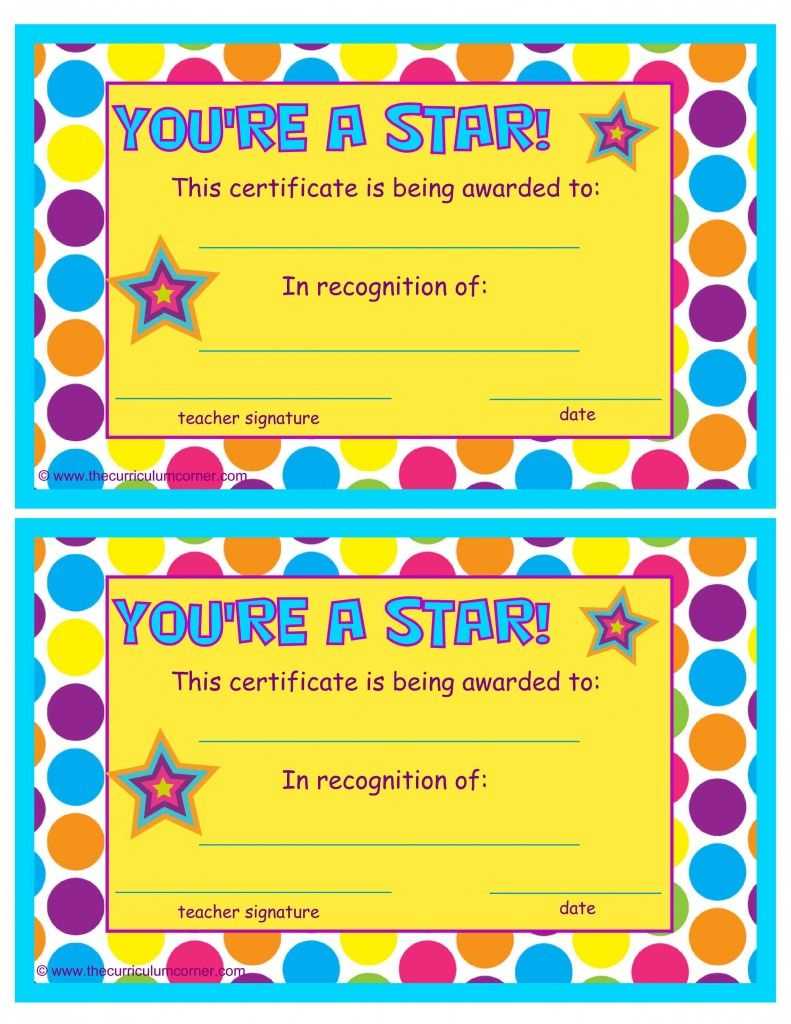 You're A Star End Of The Year Certificates | End Of The Throughout Star Certificate Templates Free