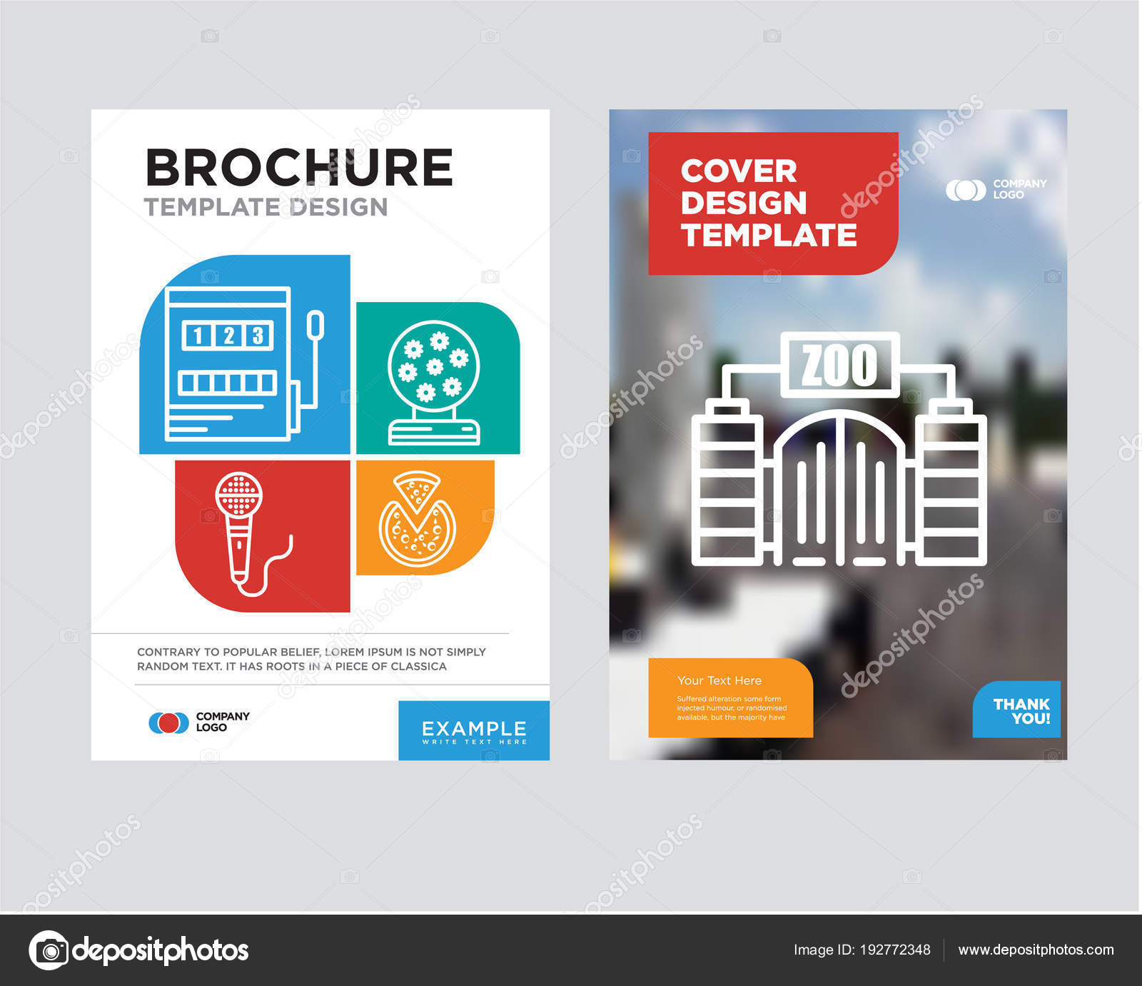 Zoo Brochure Flyer Design Template — Stock Vector In Zoo Brochure Template